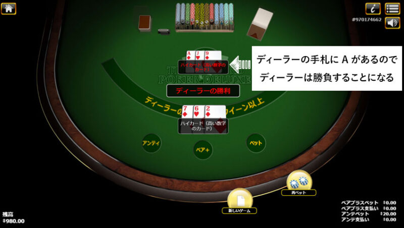 ディーラーが勝負する場合
